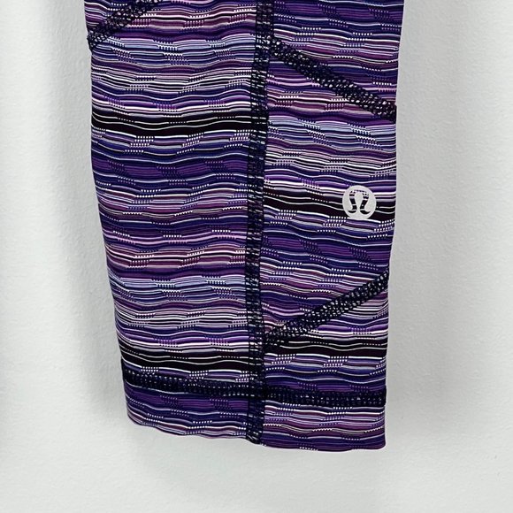 Lululemon Womens Pace Rival Crop Leggings Space Dye Twist Ultra Violet size 2 - Picture 5 of 11